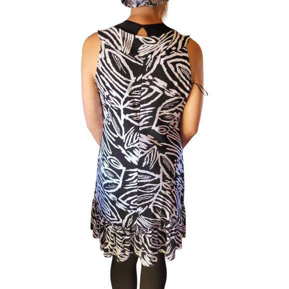 En Focus Studio Zebra Graphic Midi Dress 10 Indie Career Stretch Layered Hem - Picture 3 of 7